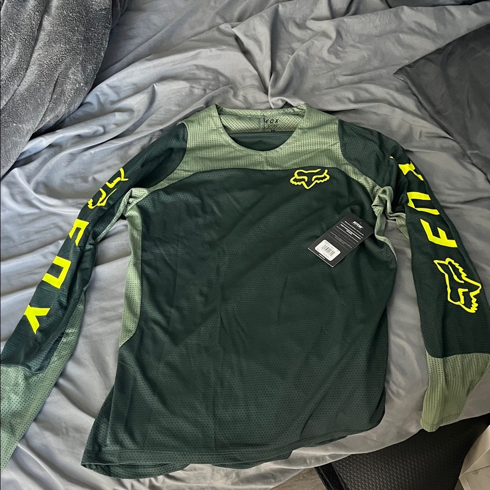 Fox Racing Green Long Sleeve Mountain Bike Jersey